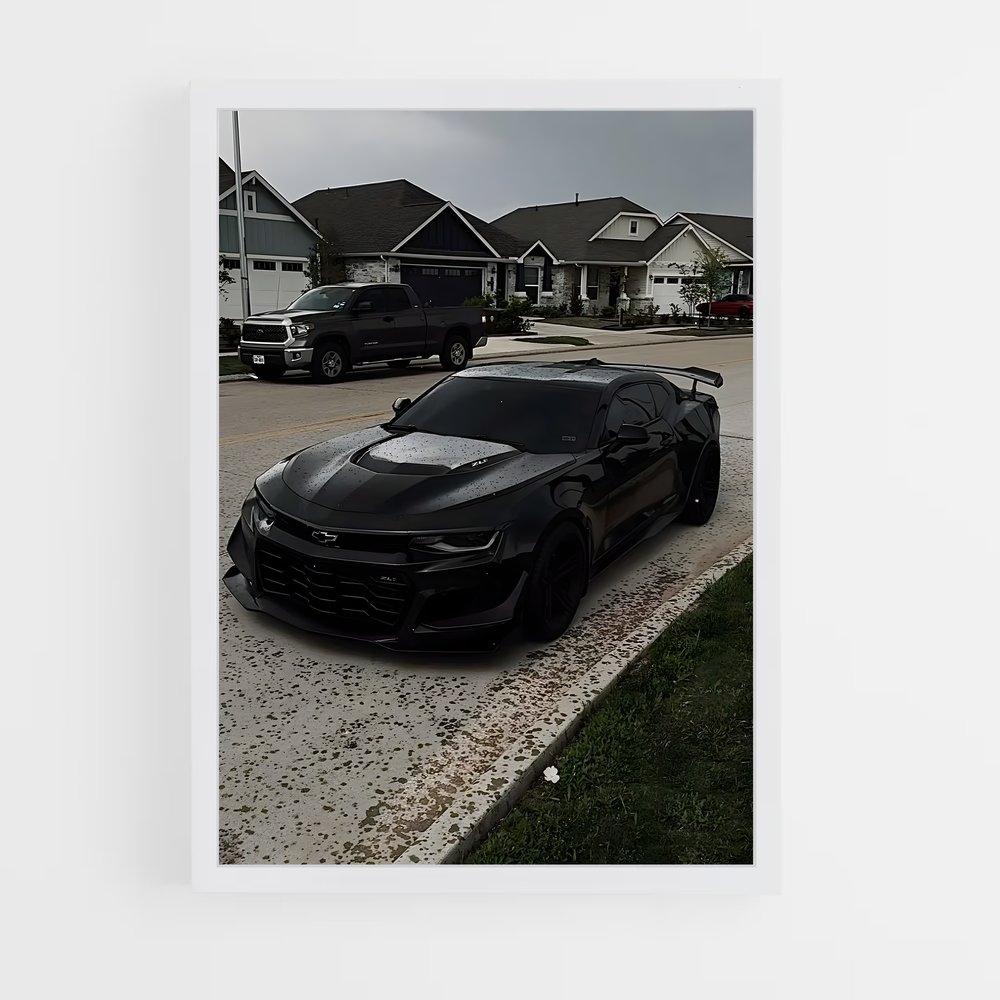Poster Camaro Noire – affiche Chevrolet (vue 3)